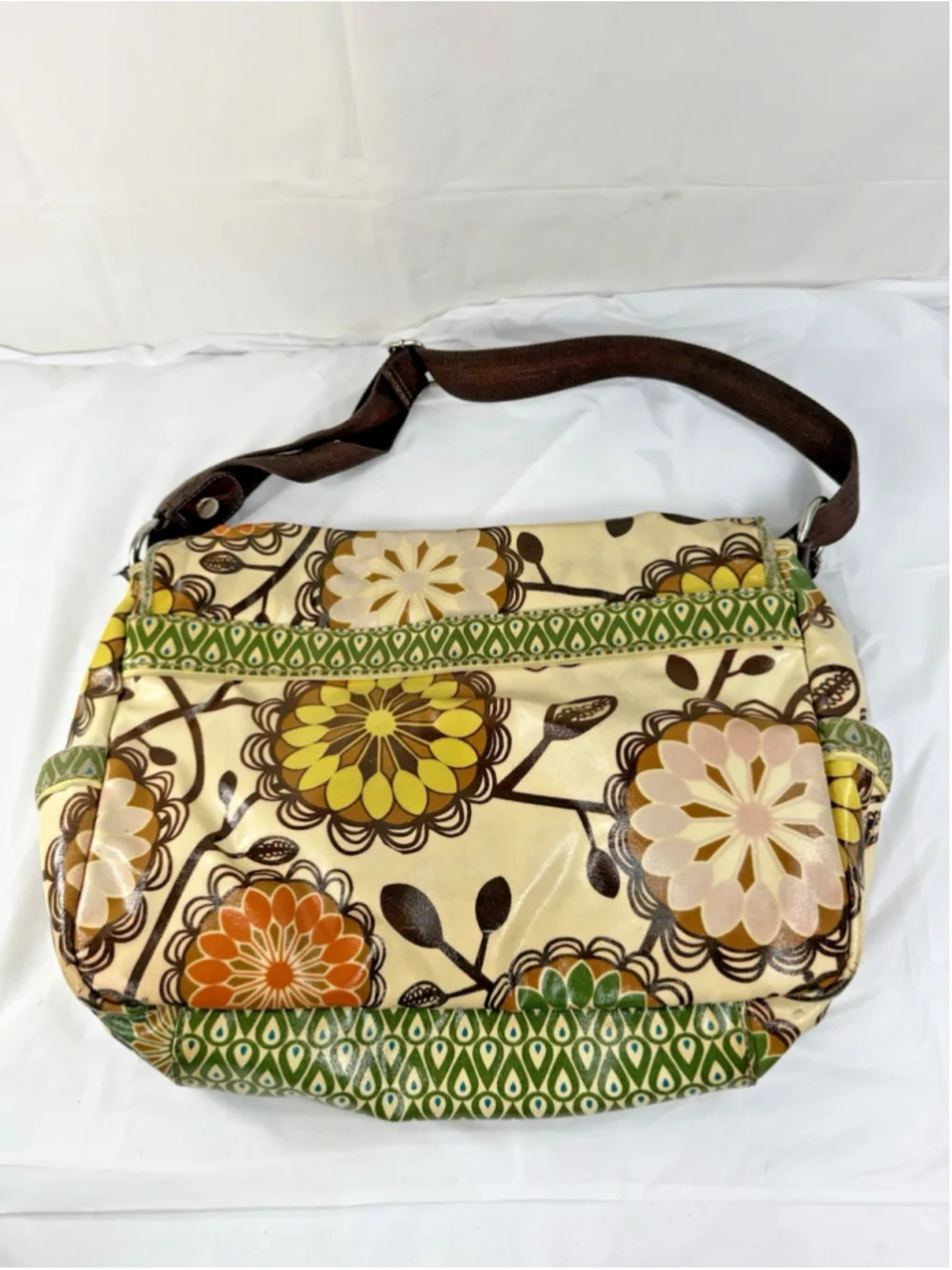 Vtg Fossil Key Per Messenger Bag laptop Coated Canvas Y2K 90s